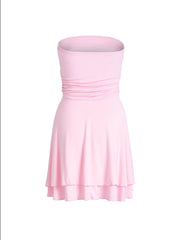 Ladies clothing Pure colour tube dress