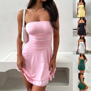 Ladies clothing Pure colour tube dress